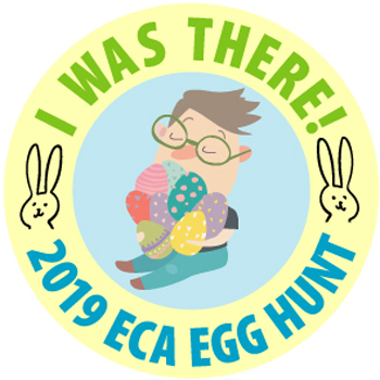 photo of button given out at egg hunt